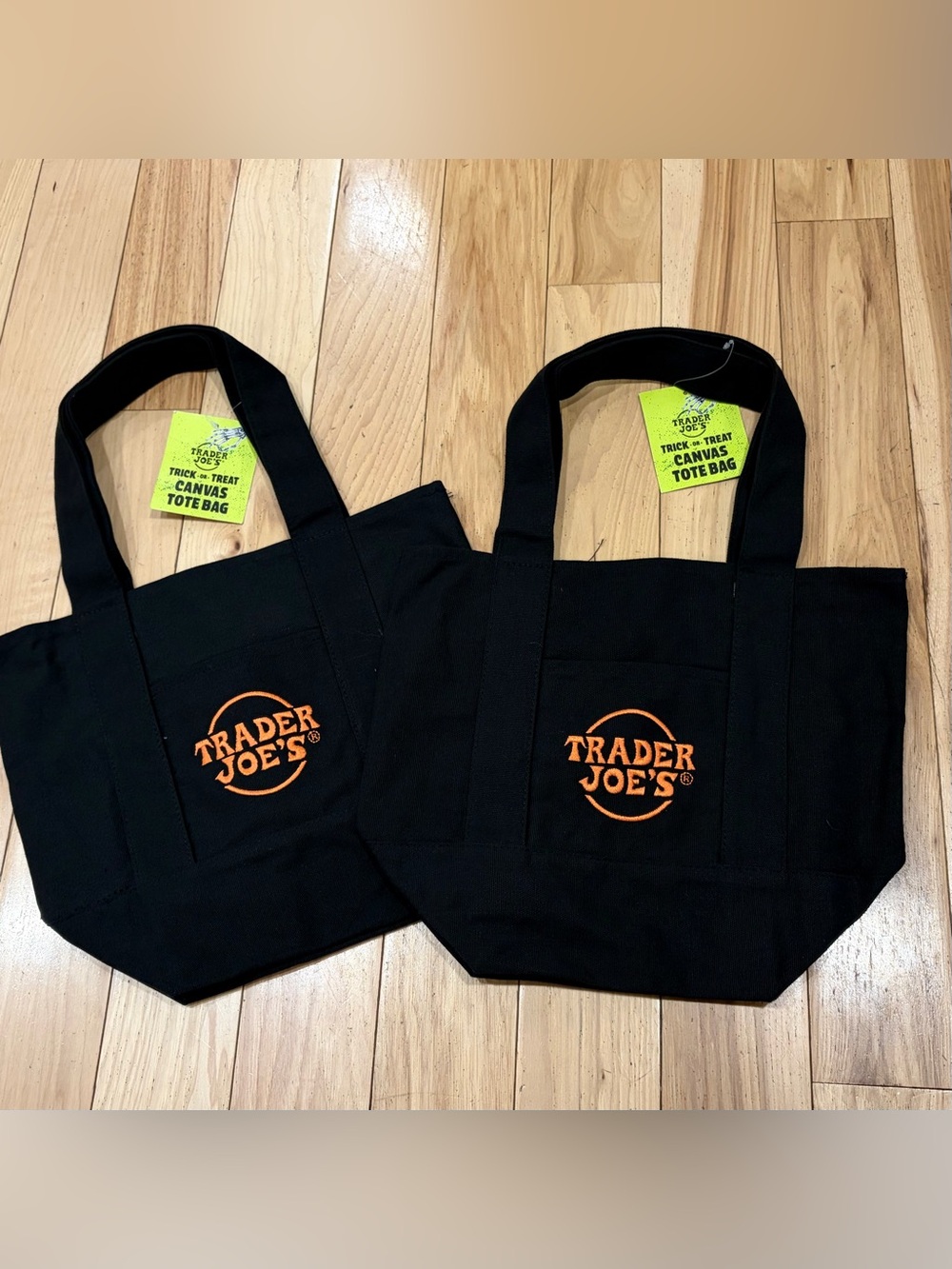 NWT Trader Joe’s Bundle Set of 2 Block Halloween Trick or Treat Mini Tote Bags